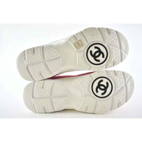 Chanel Mens 21C Pink Suede Leather CC Logo Lace Low Top Trainer Sneaker 43 10 - Picture 12 of 12